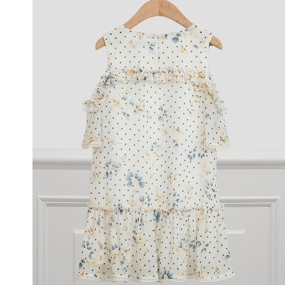 Blue Floral Print Dress
