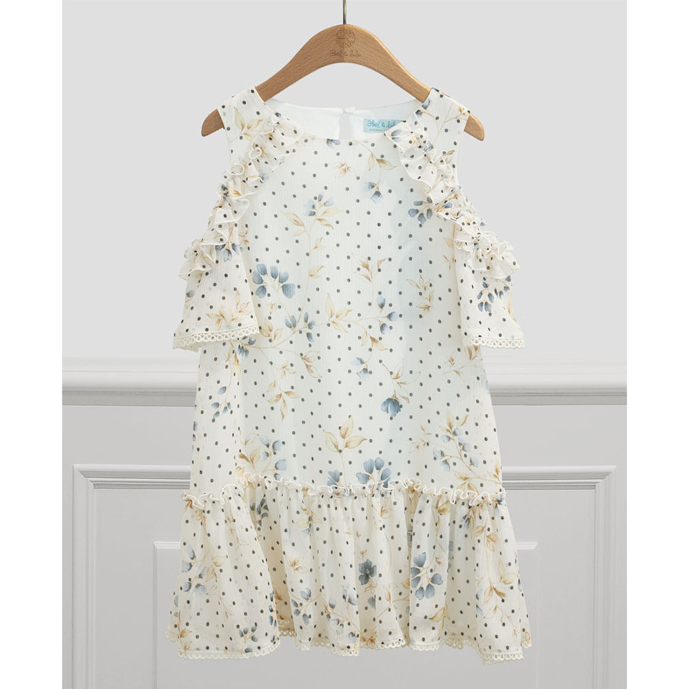 Blue Floral Print Dress