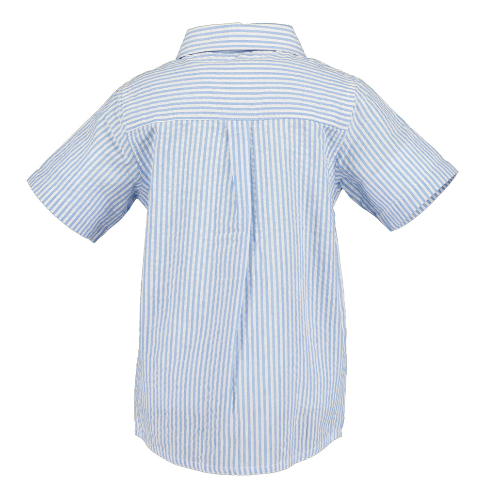 Blue Stripe Seersucker Shirt
