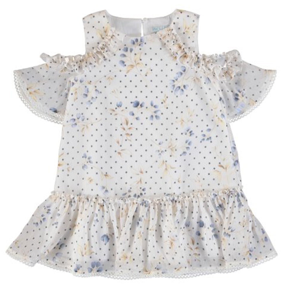 Blue Floral Print Dress