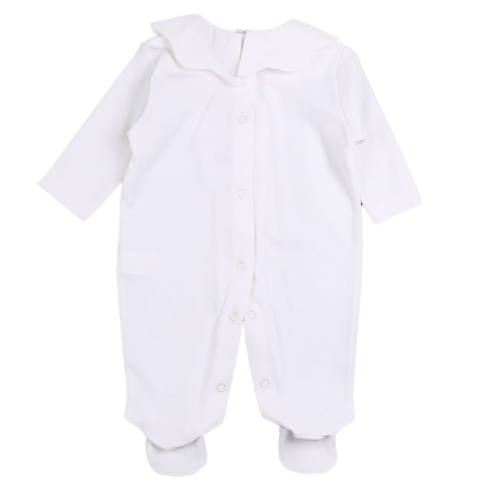 White Pique Collar Babygrow