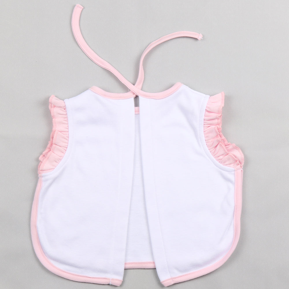 Pink Frill Apron BIb