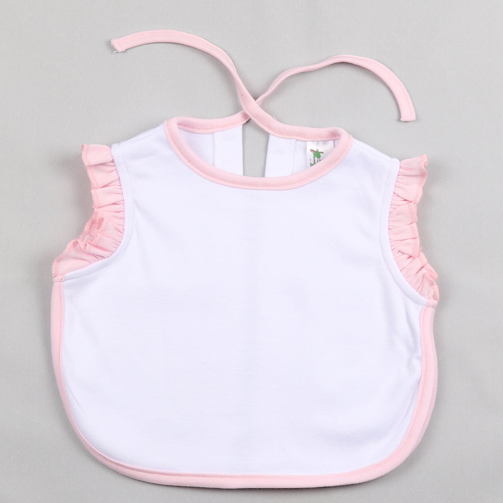 Pink Frill Apron BIb