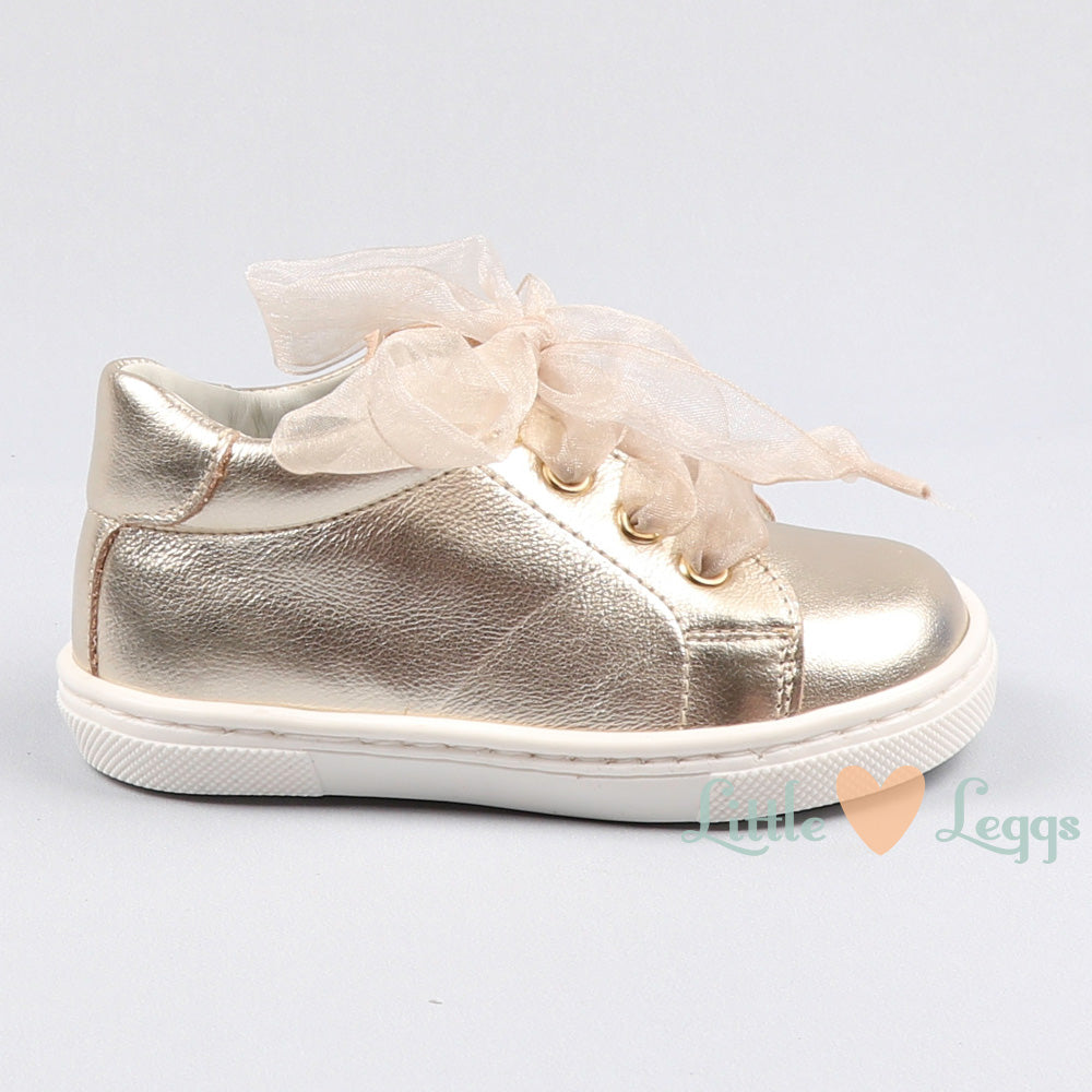 Champagne Leather Trainer
