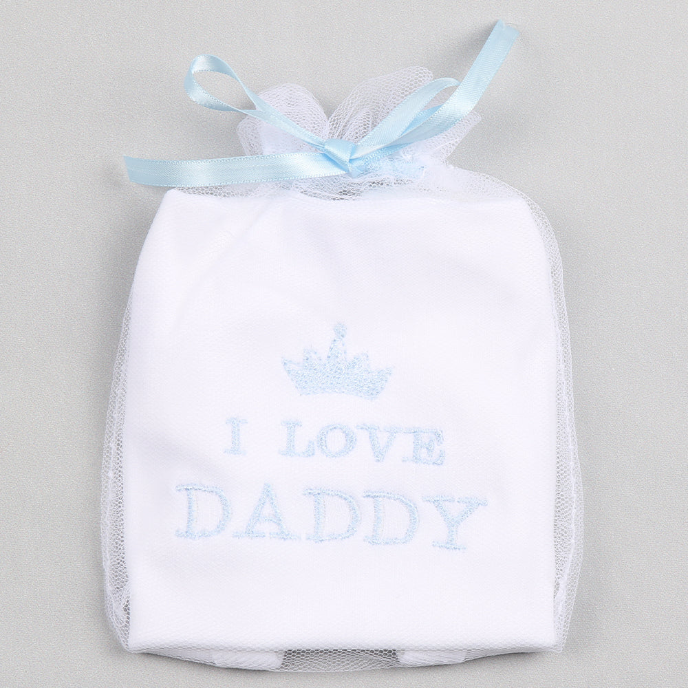 Blue I Love Daddy  Bib