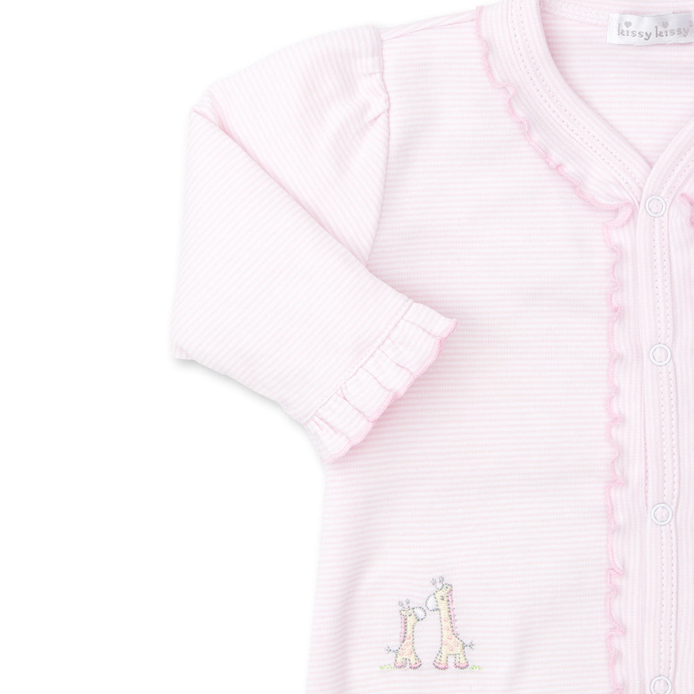 Pink Jungle Embroidered  Babygrow