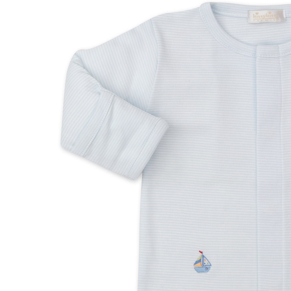 Sail Boat Embroidered Babygrow
