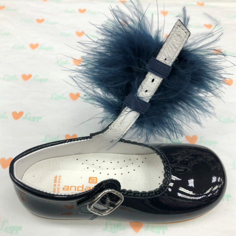 Navy Pair Of Detachable Pom Pom Shoe Accessory