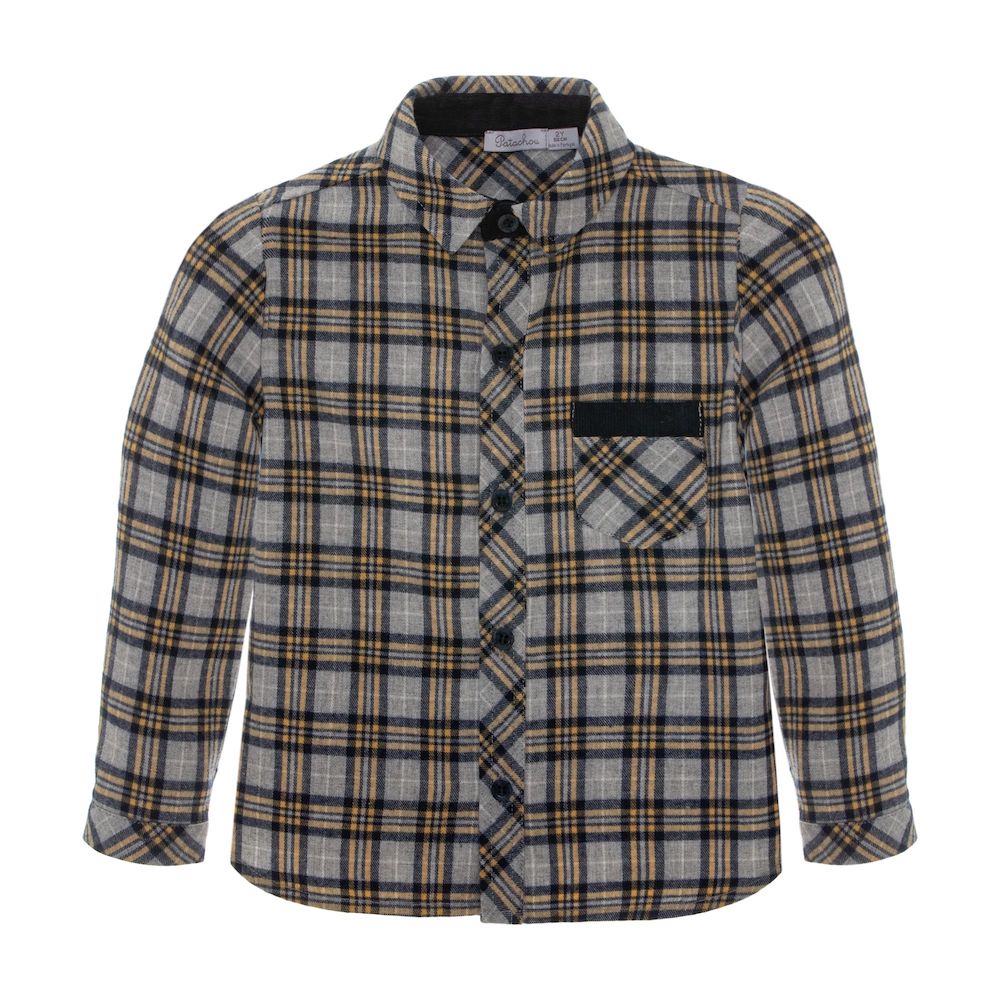 Grey And Yellow Check Shirt