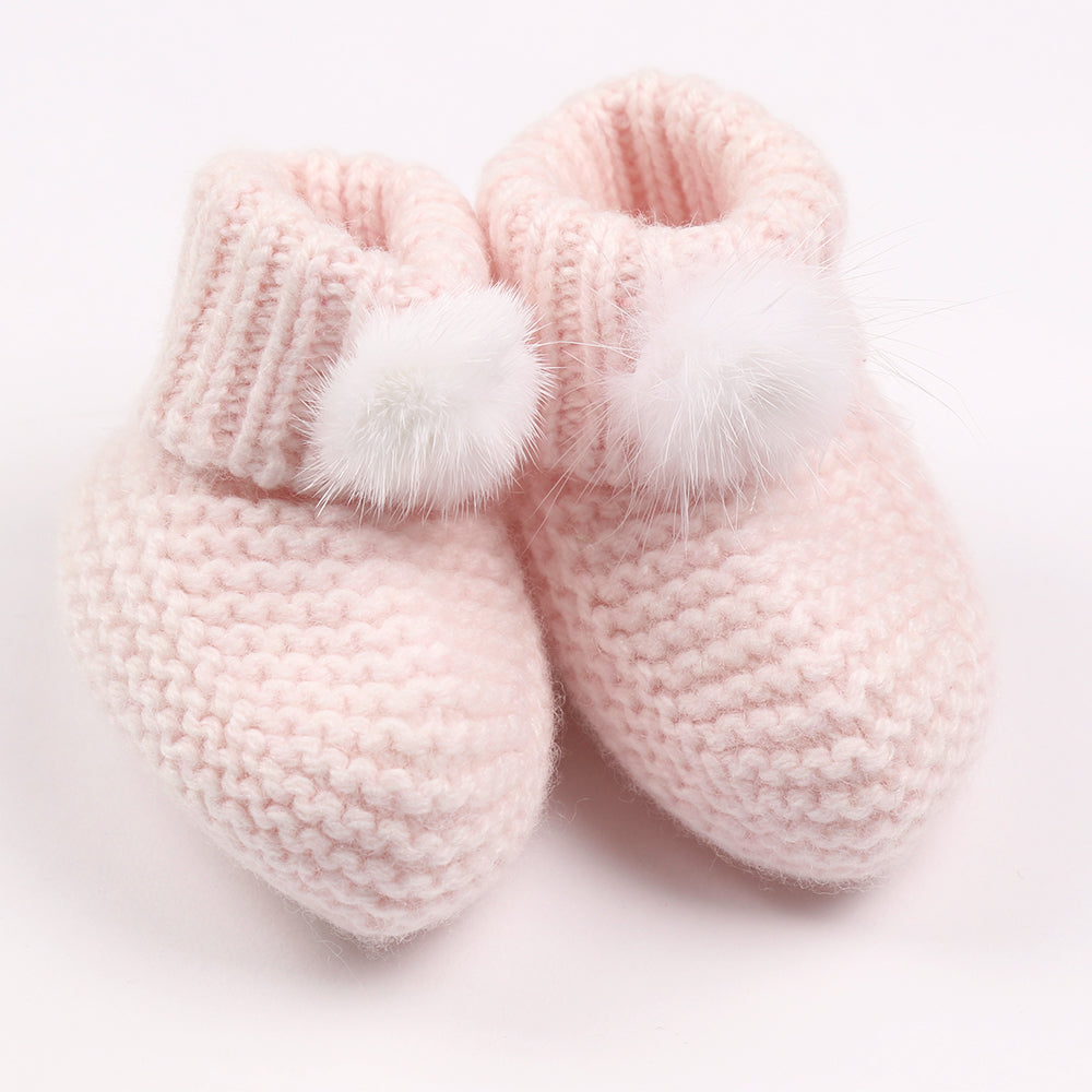 Pink Marl Knit Booties