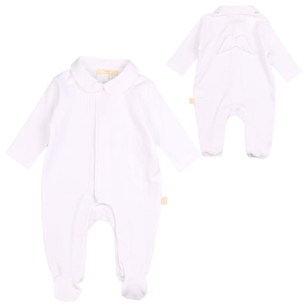 White Cotton Angel Wings Babygrow