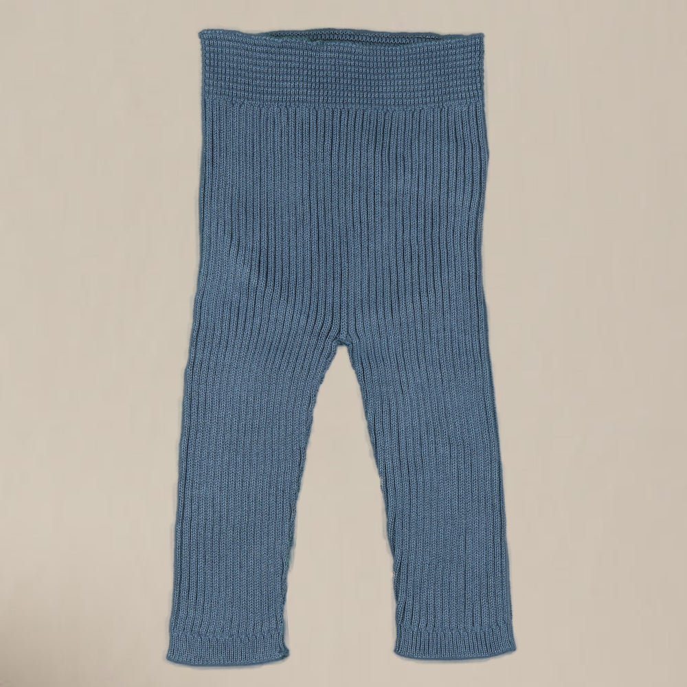 Airforce Blue Ribbed Knit Trousers