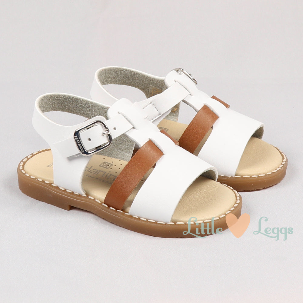White & Brown Open Sandal