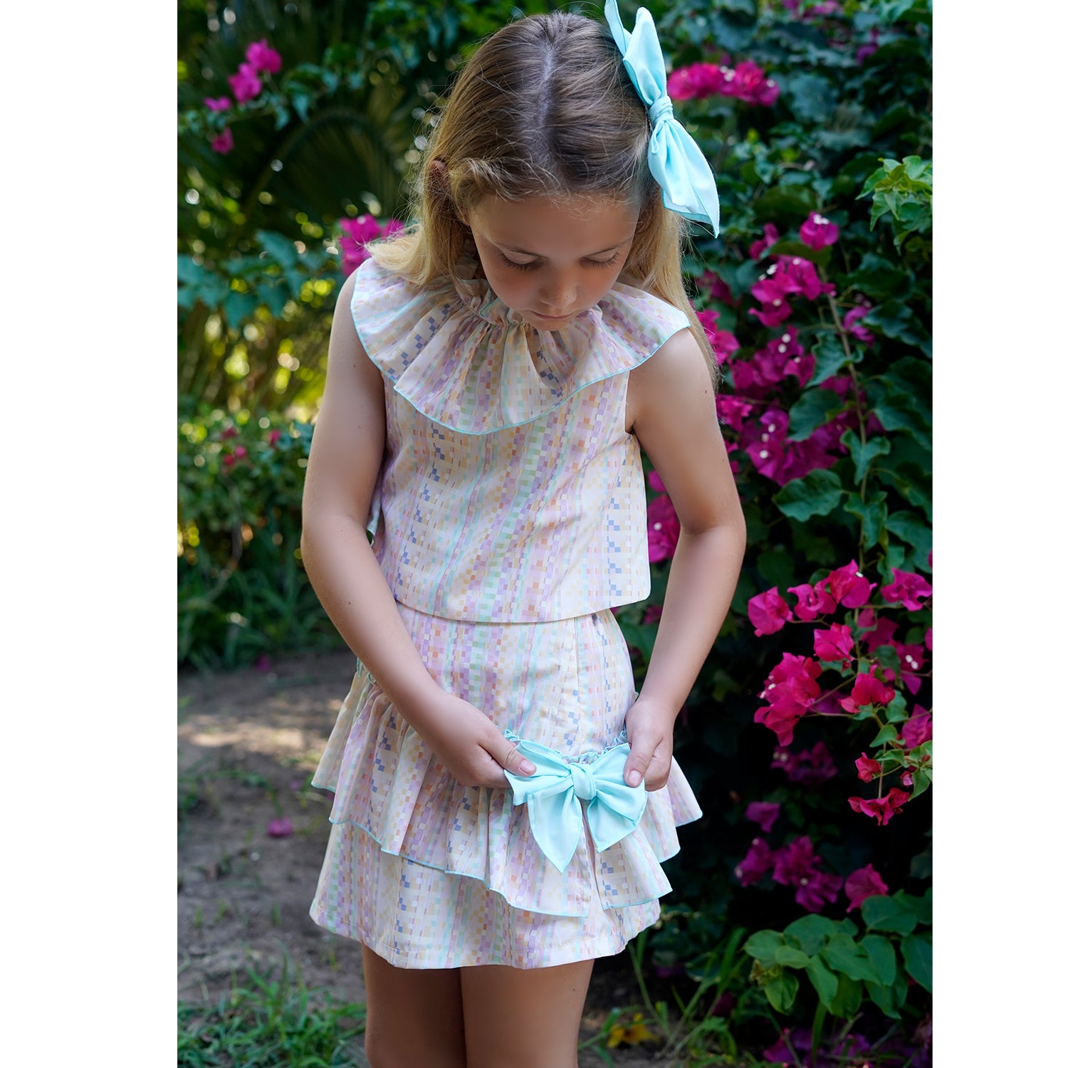 Pastel Geometric Skirt Set