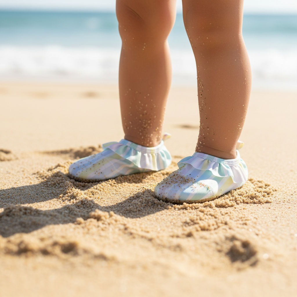 Pastel Stripe Frill Non Slip Shoes