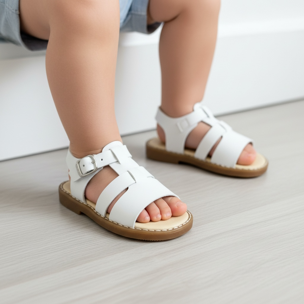 White T-Bar Sandal
