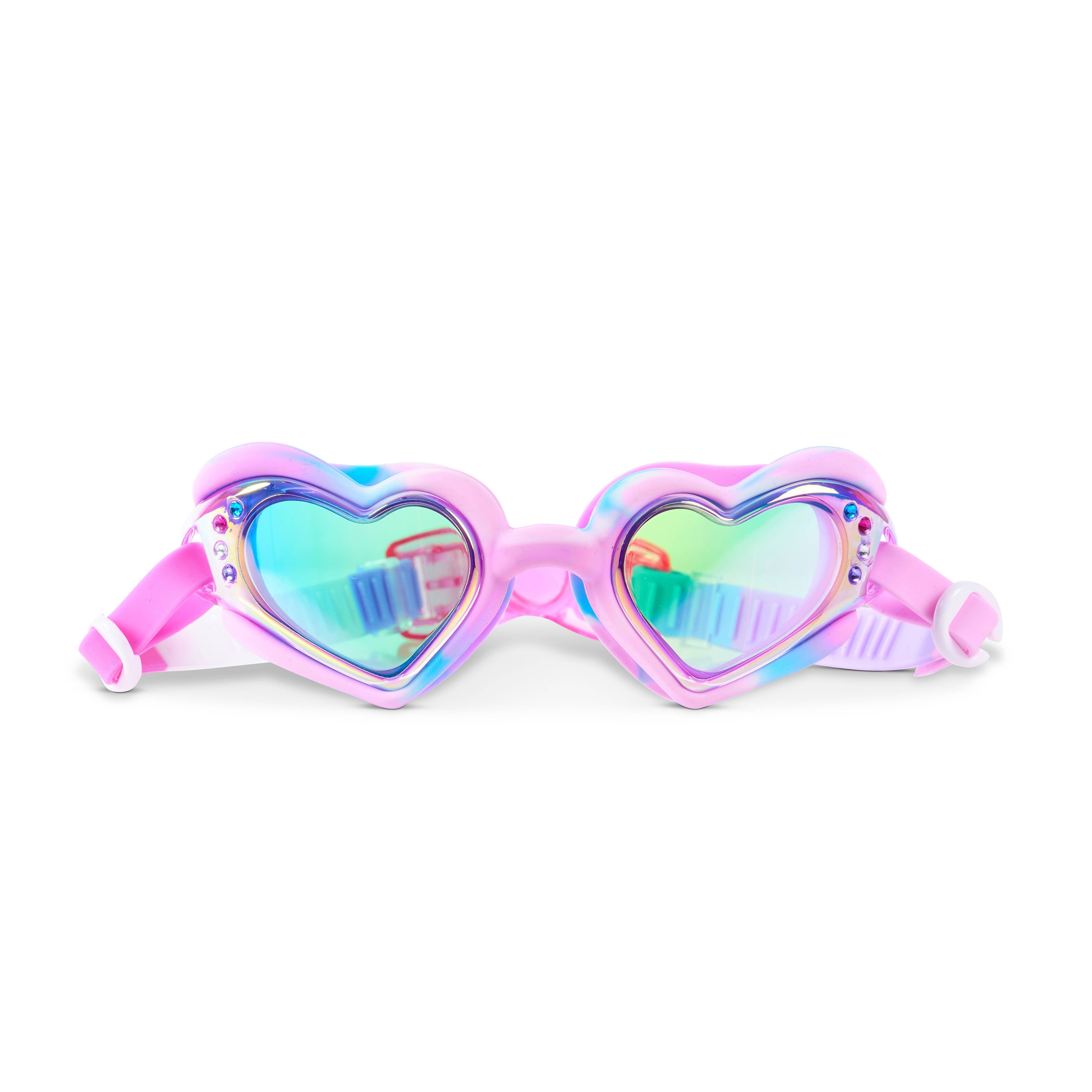 Lilac Plush Heart Flexible Frame Kids' Swim Goggles