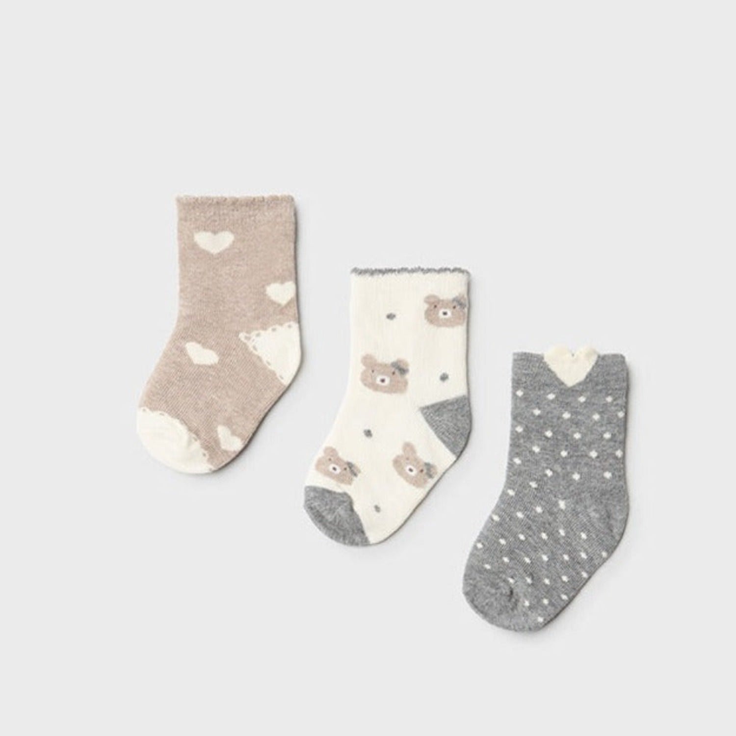 3 Pack Girls Socks Bear Print