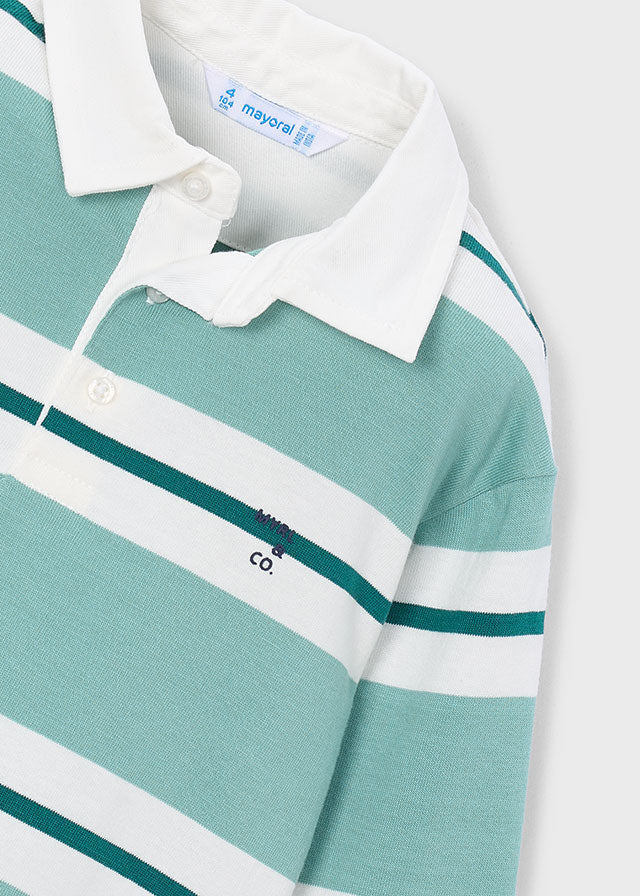 Aqua Block Stripe Polo