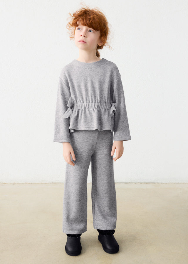 Grey Lurex Knit Trouser Set