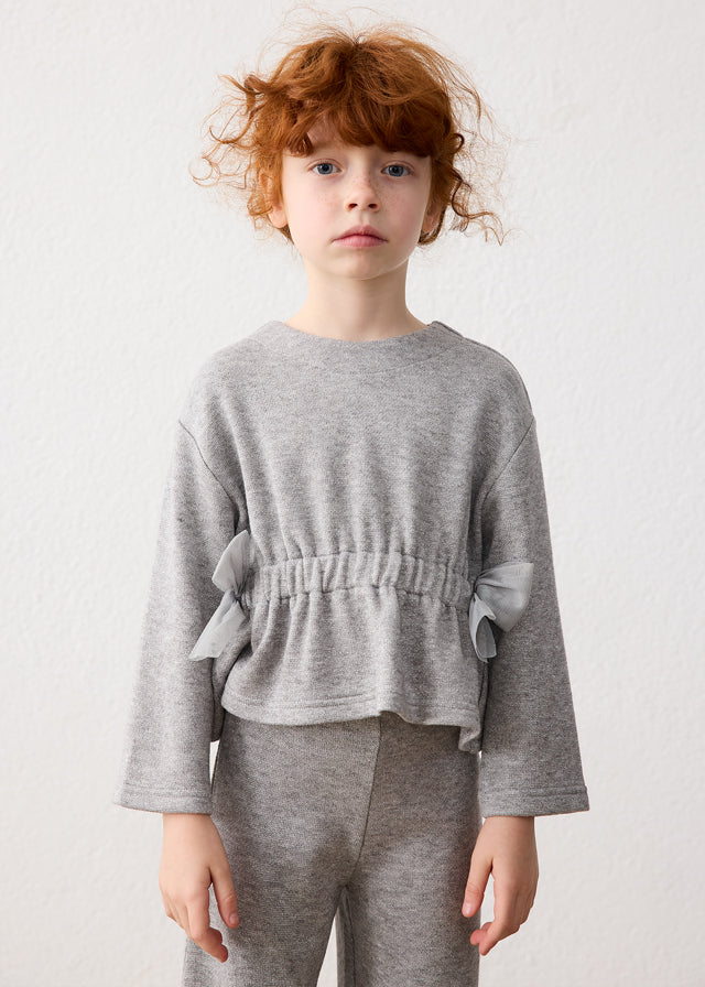 Grey Lurex Knit Trouser Set