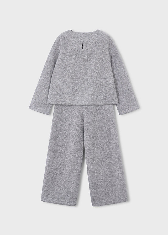 Grey Lurex Knit Trouser Set