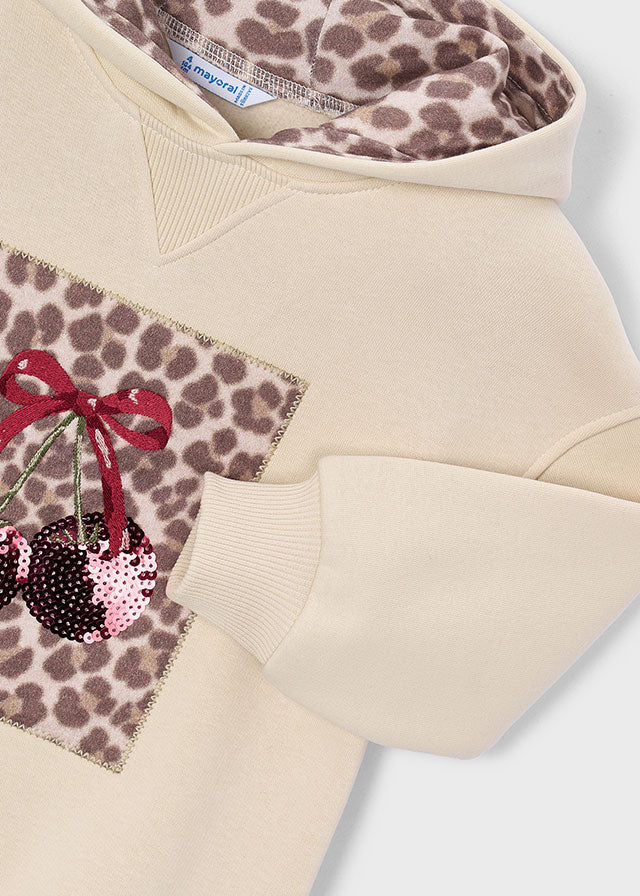 Leopard Print Hooded Fleece Dress