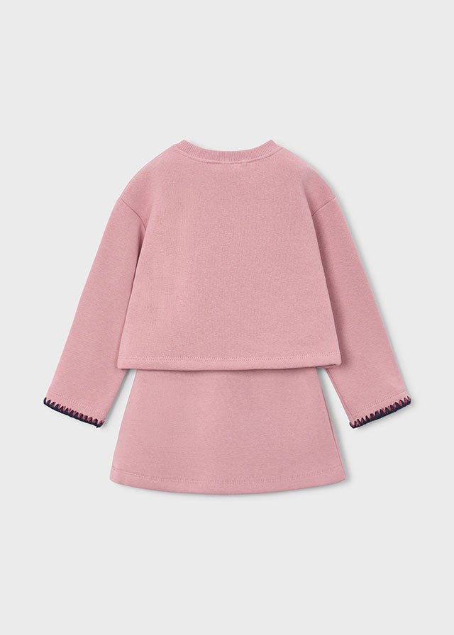 Dusty Pink Sweat Skirt Set
