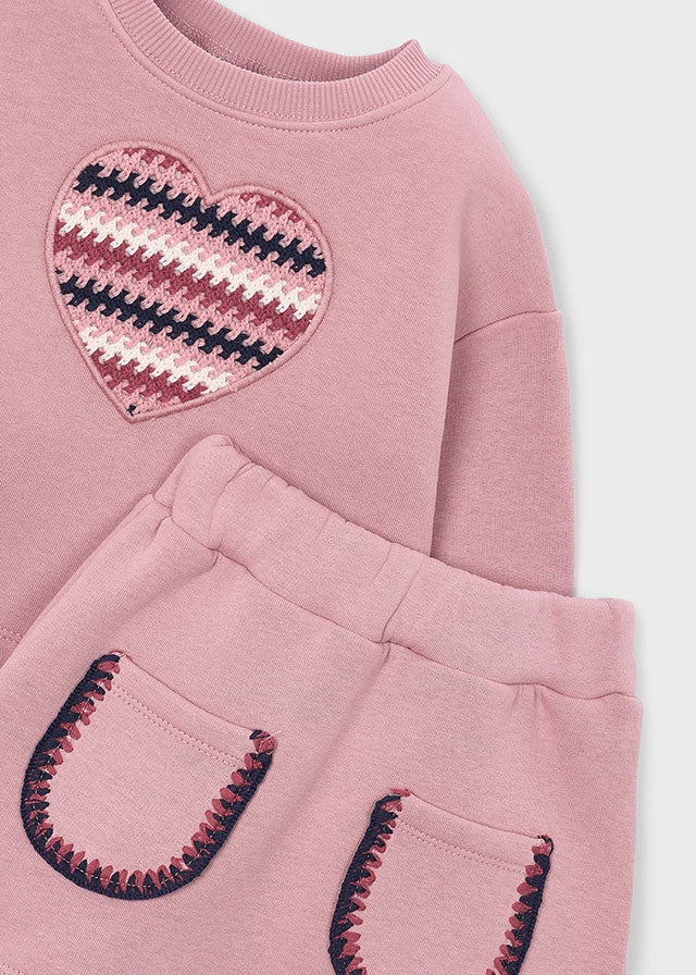 Dusty Pink Sweat Skirt Set