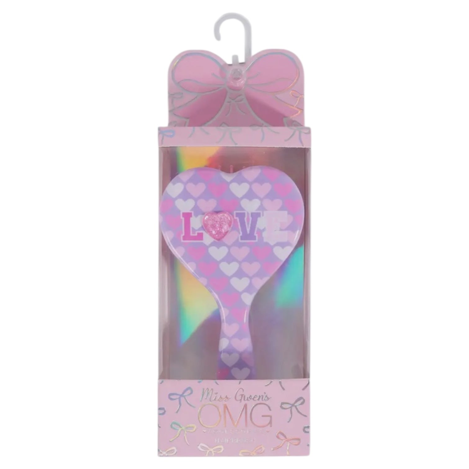 'Love' Heart Printed Heart Shaped Hairbrush