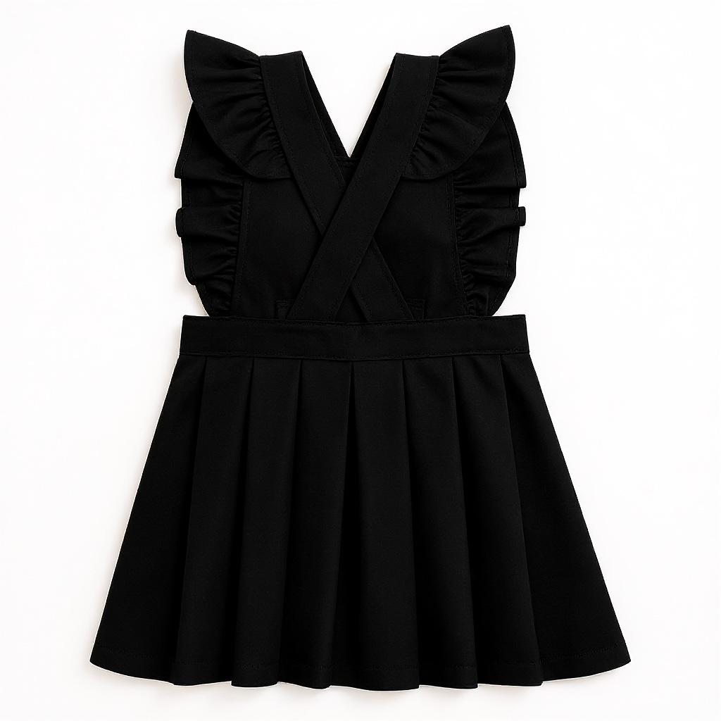 Ruffles School Dress - Black