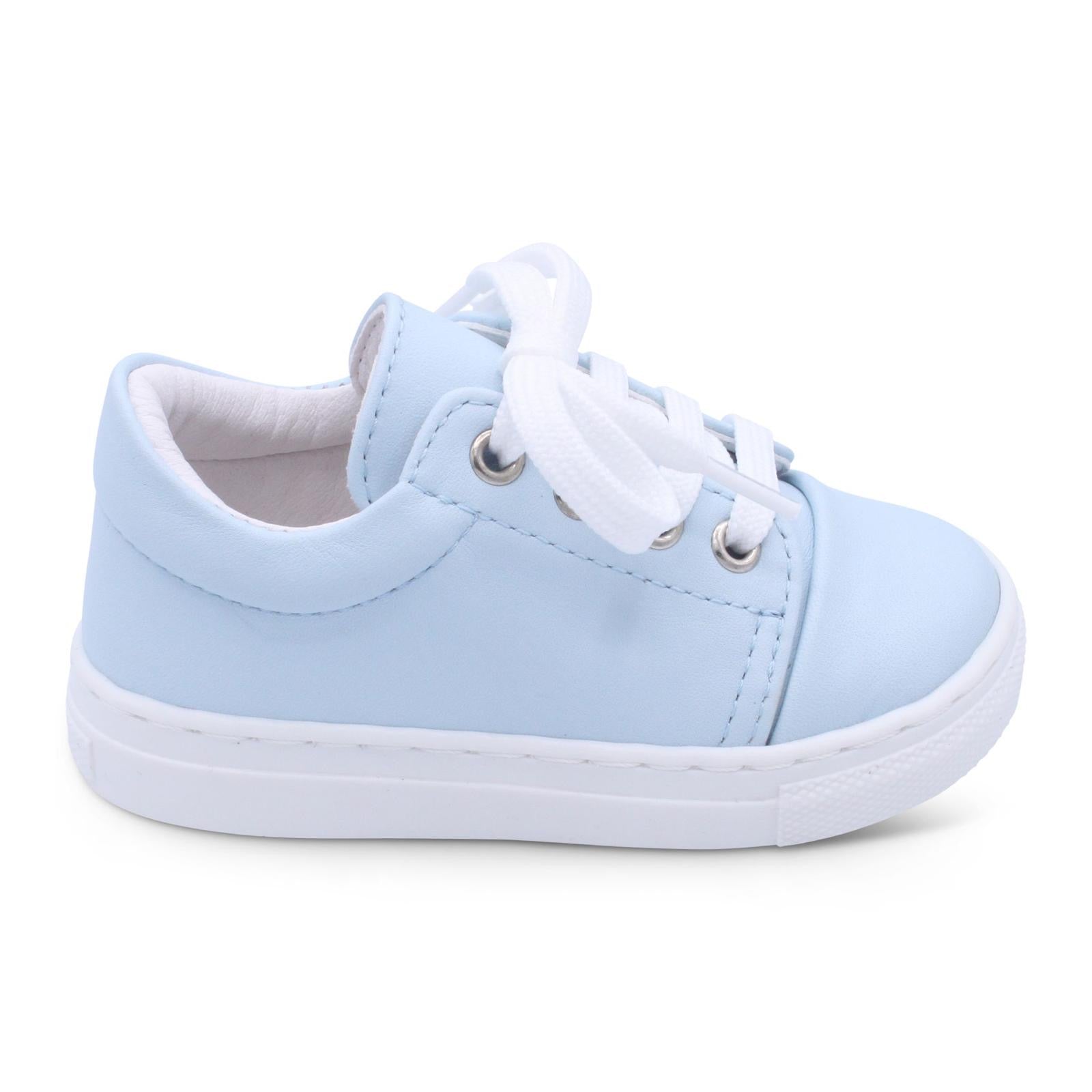 Pale Blue Leather Trainers