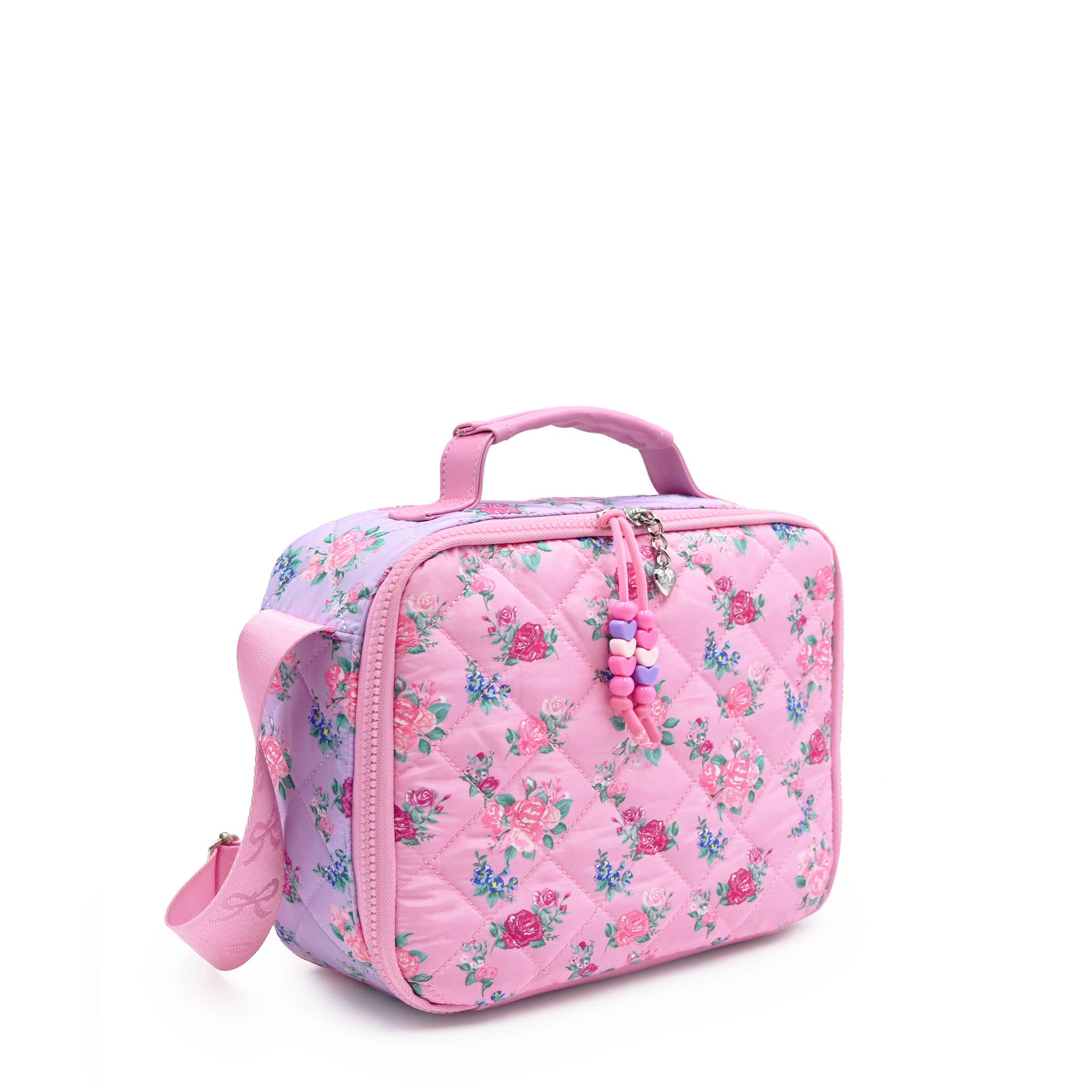 Floral Quilted Lunch Bag with Charm