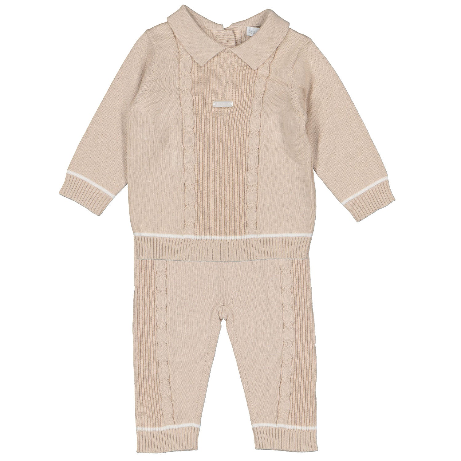 Beige Cable Knitted Outfit