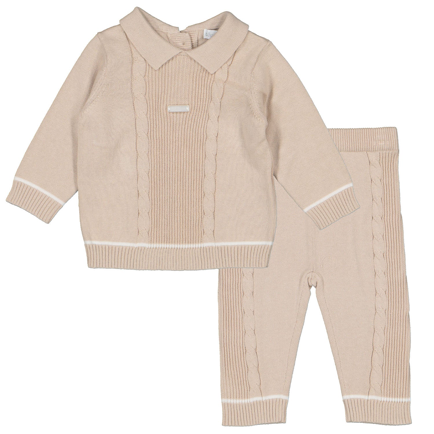 Beige Cable Knitted Outfit