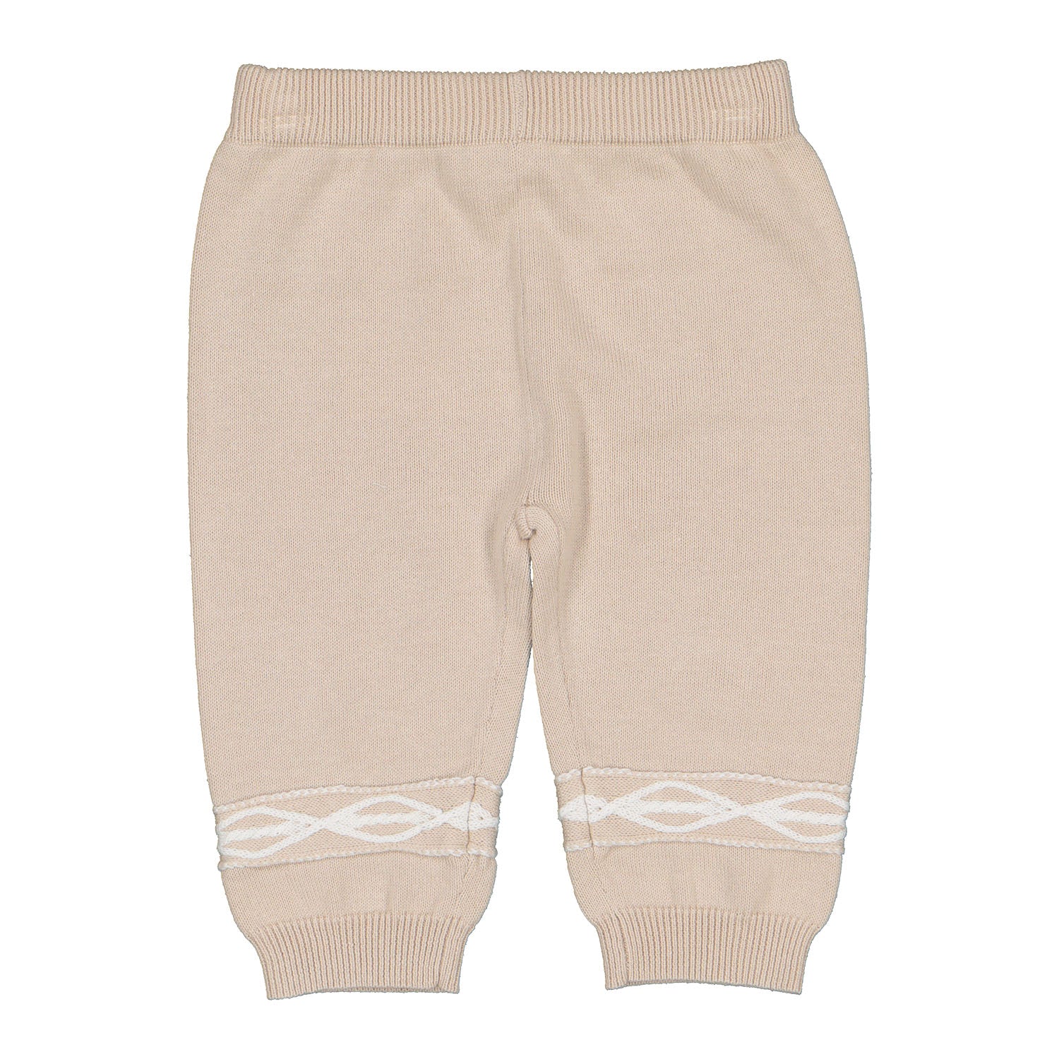 Beige Crew Neck Knitted Outfit