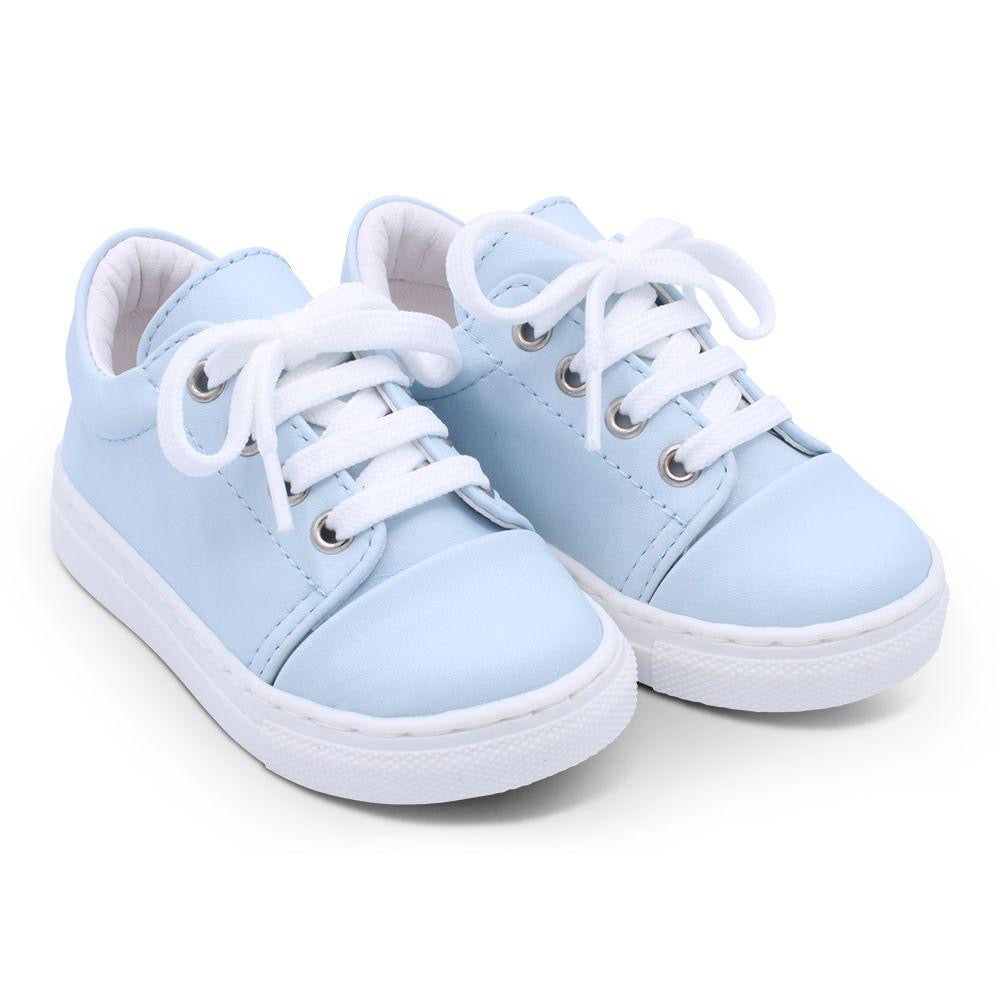 Pale Blue Leather Trainers