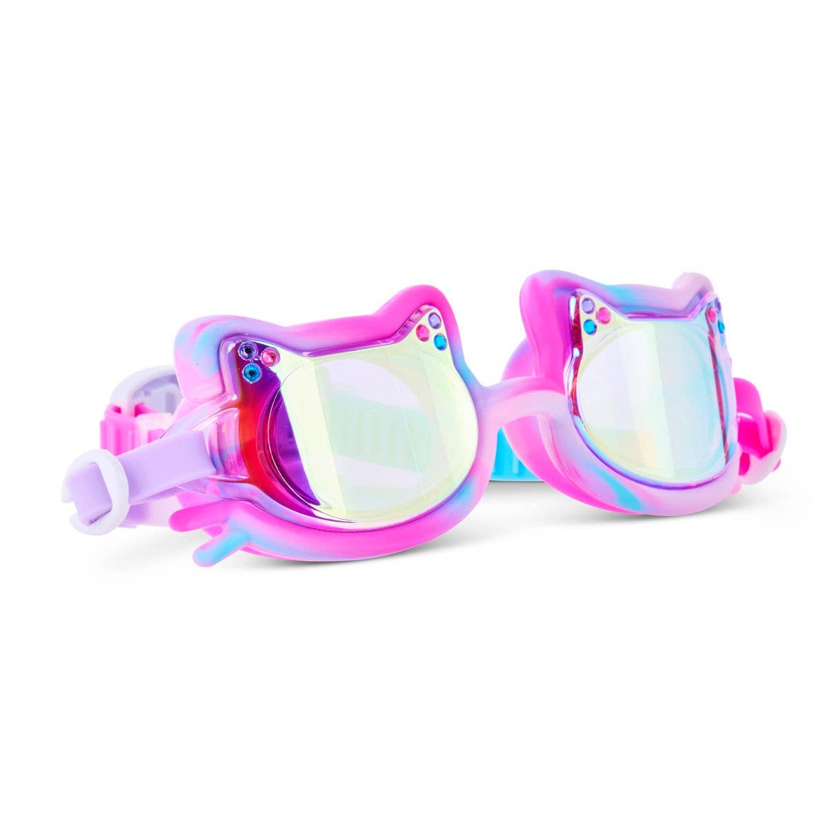 Pink & Purple Cat Frame Kids' Swim Goggles