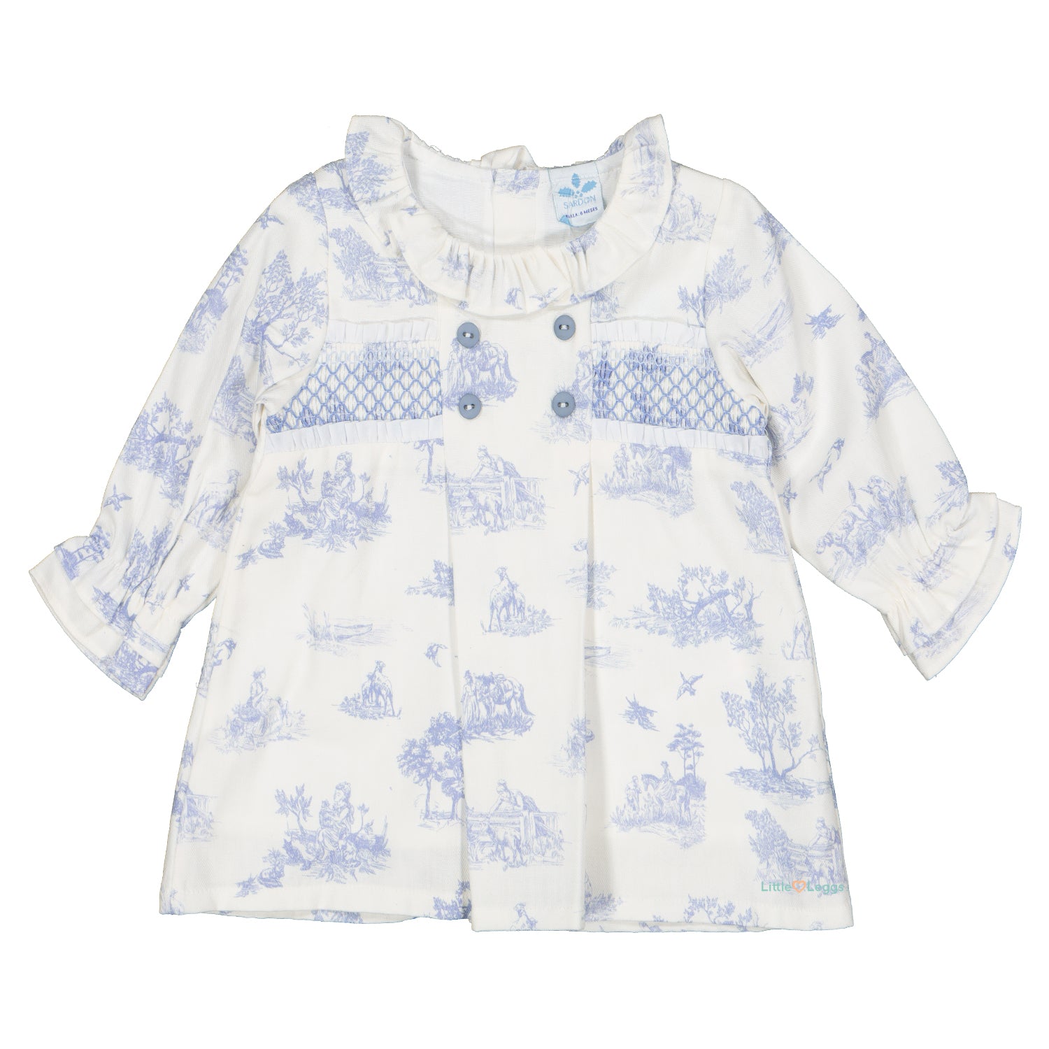 Toile De Jouy Smocked Dress