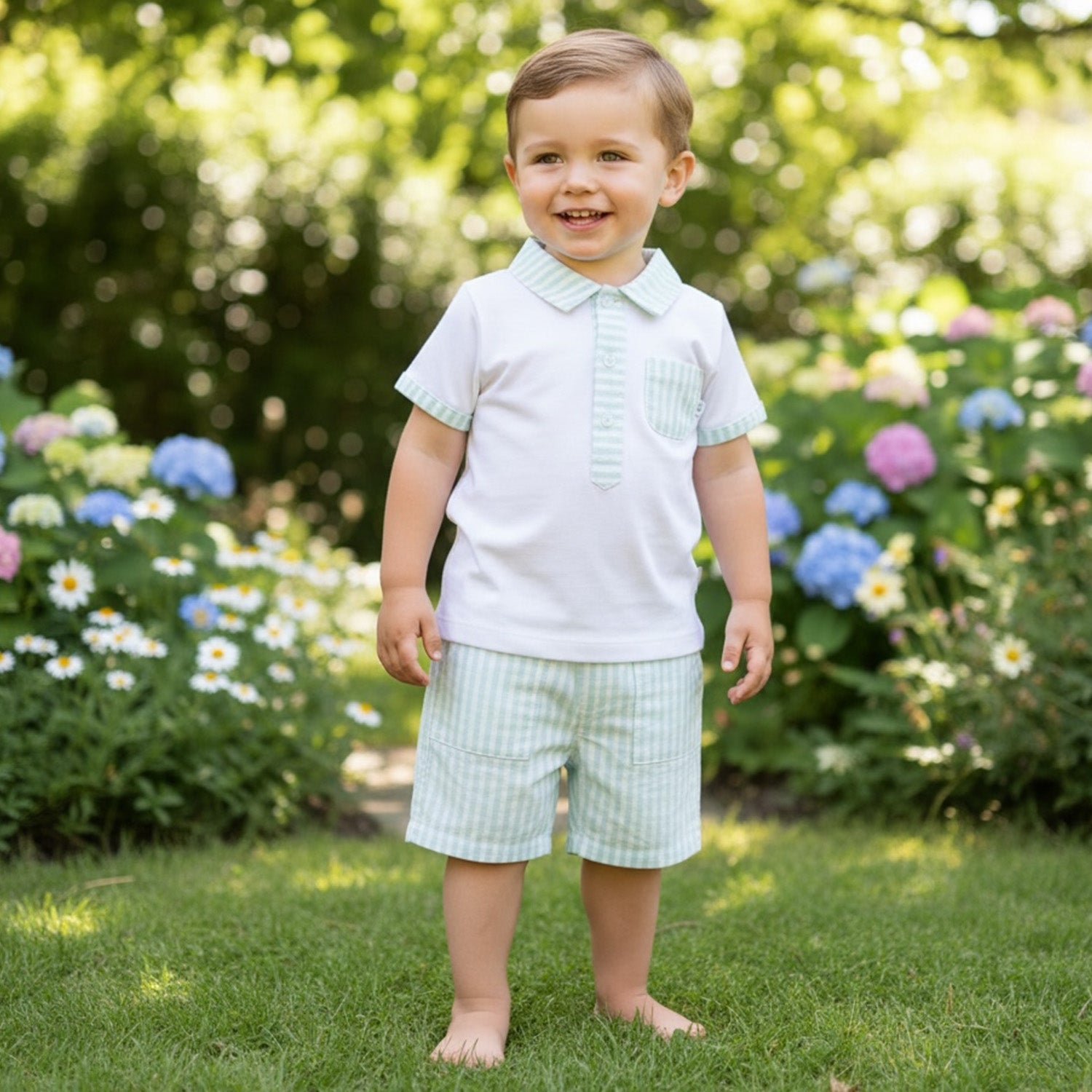 Mint Green Polo Short Set
