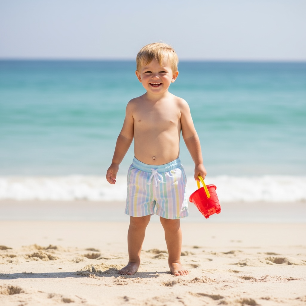 Pastel Stripe Swim Shorts