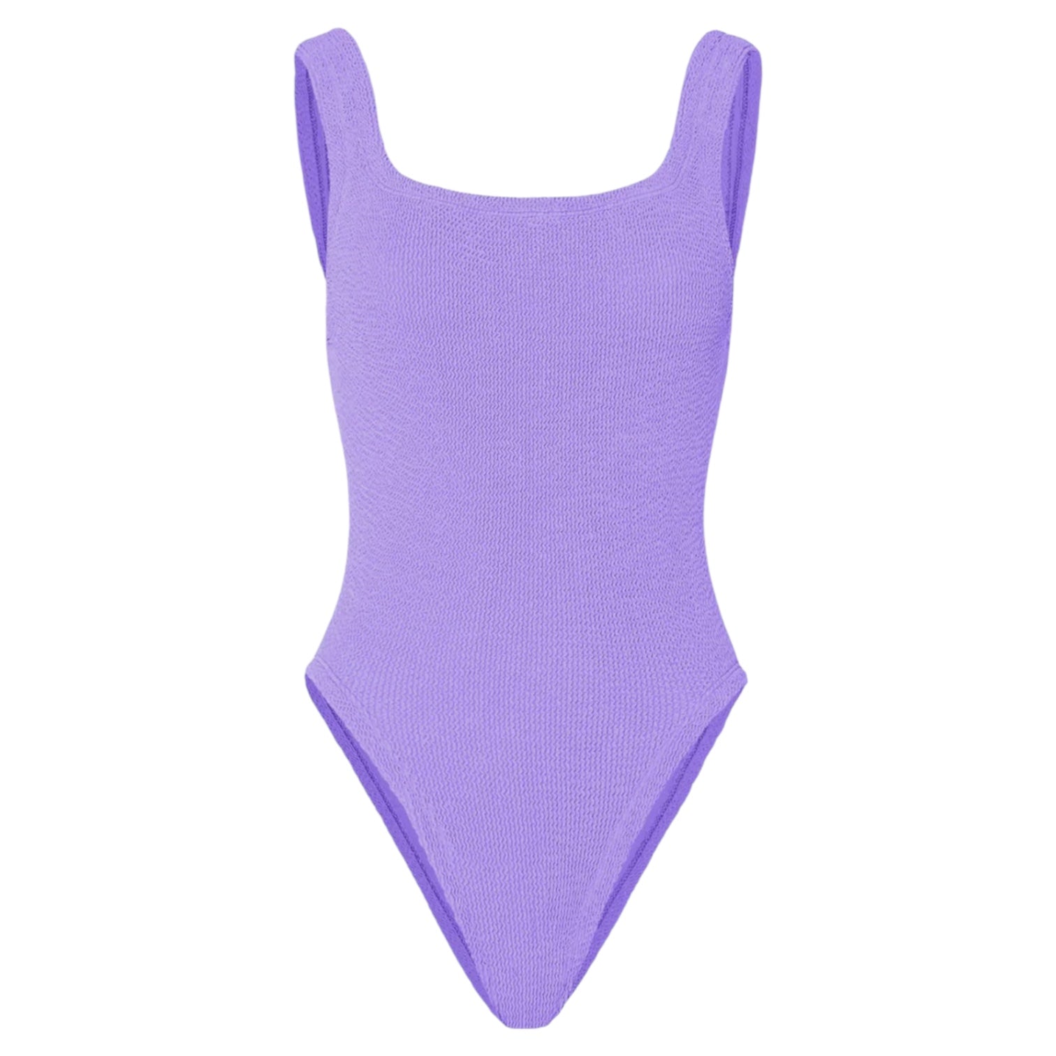 Square Neck Lilac Crinckle Swimsuit - Adult