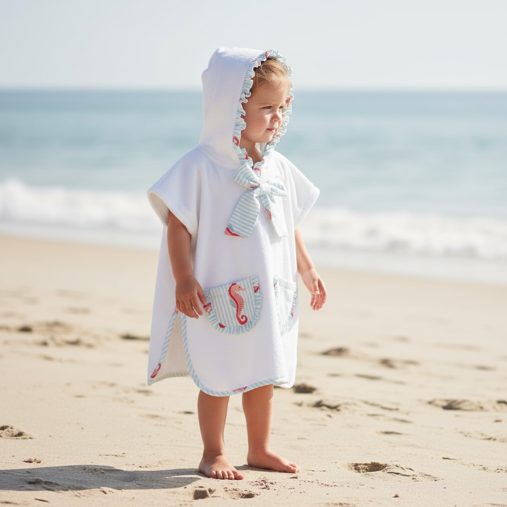 Seahorse Frill Trim Poncho