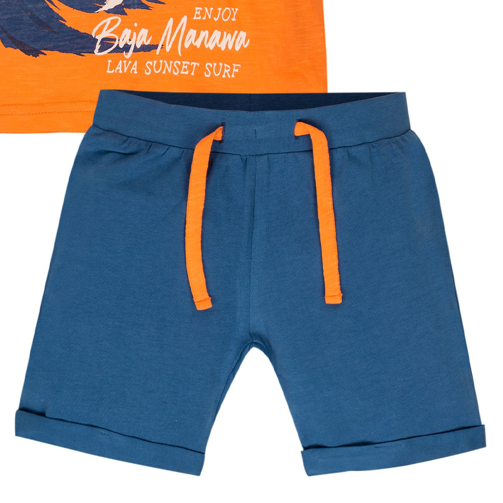 Orange & Blue Short Set