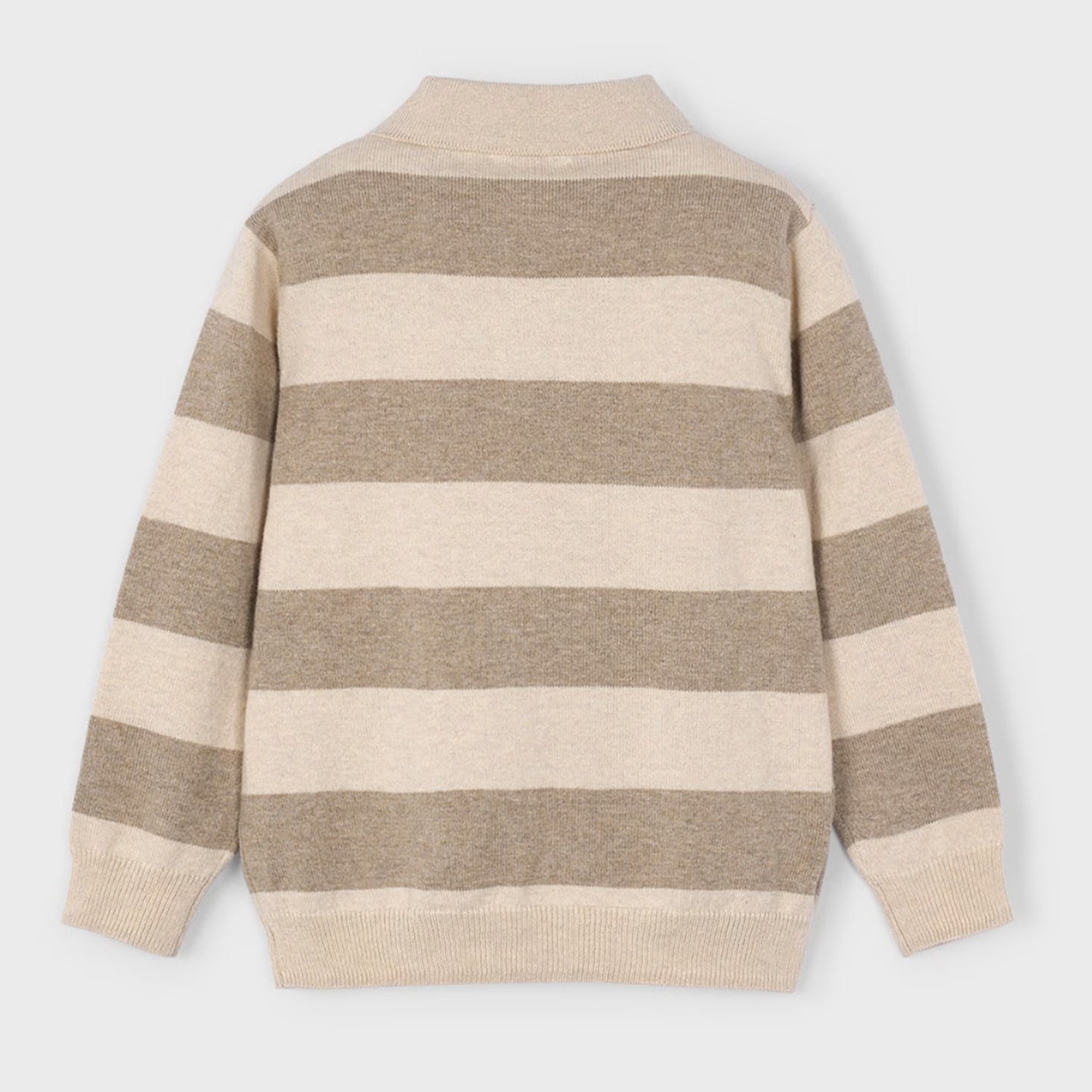 Beige Stripe Knitted Polo