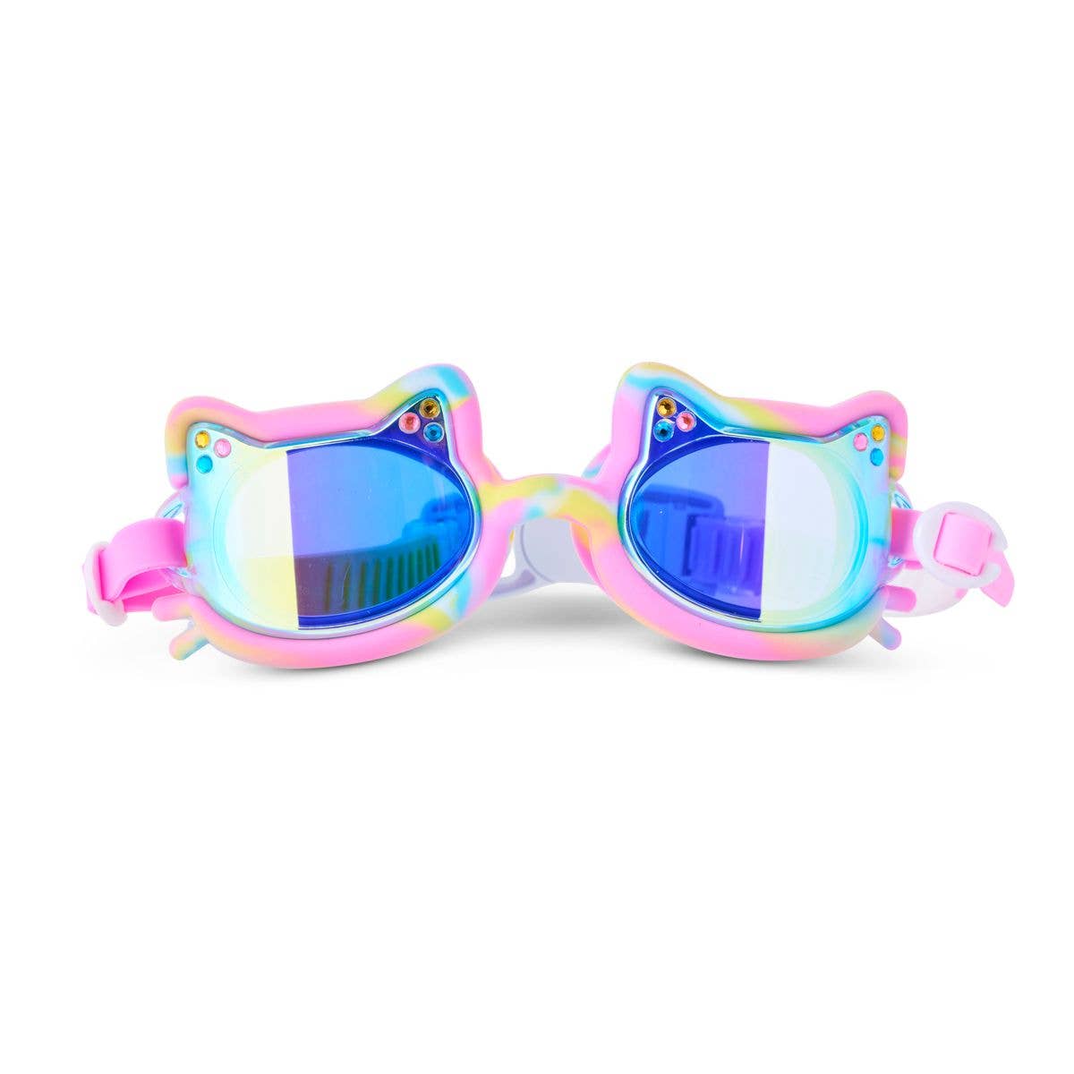 Multi Coloured Tie-Dye Cat Frame Kids' Swim Goggles