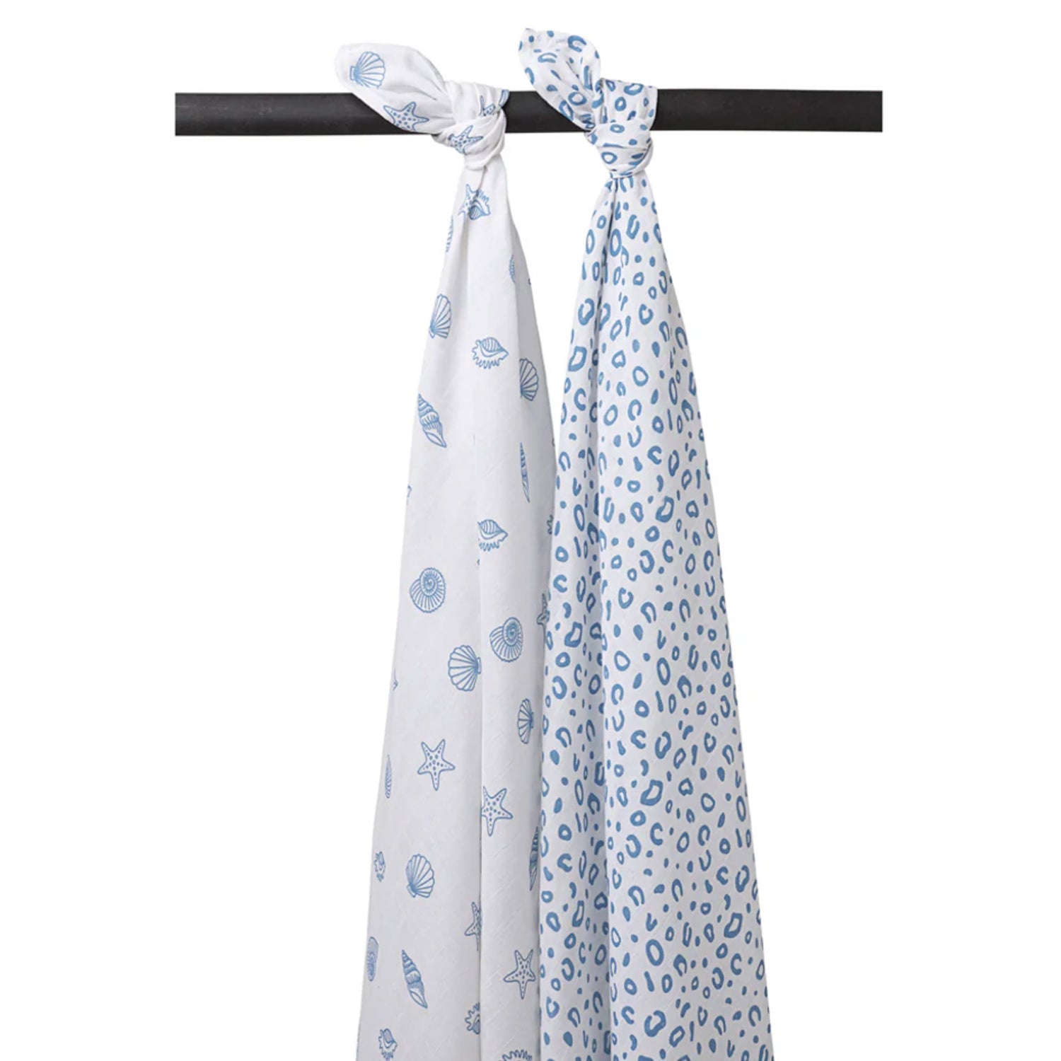 Pack of 2 Blue Shell Swaddles