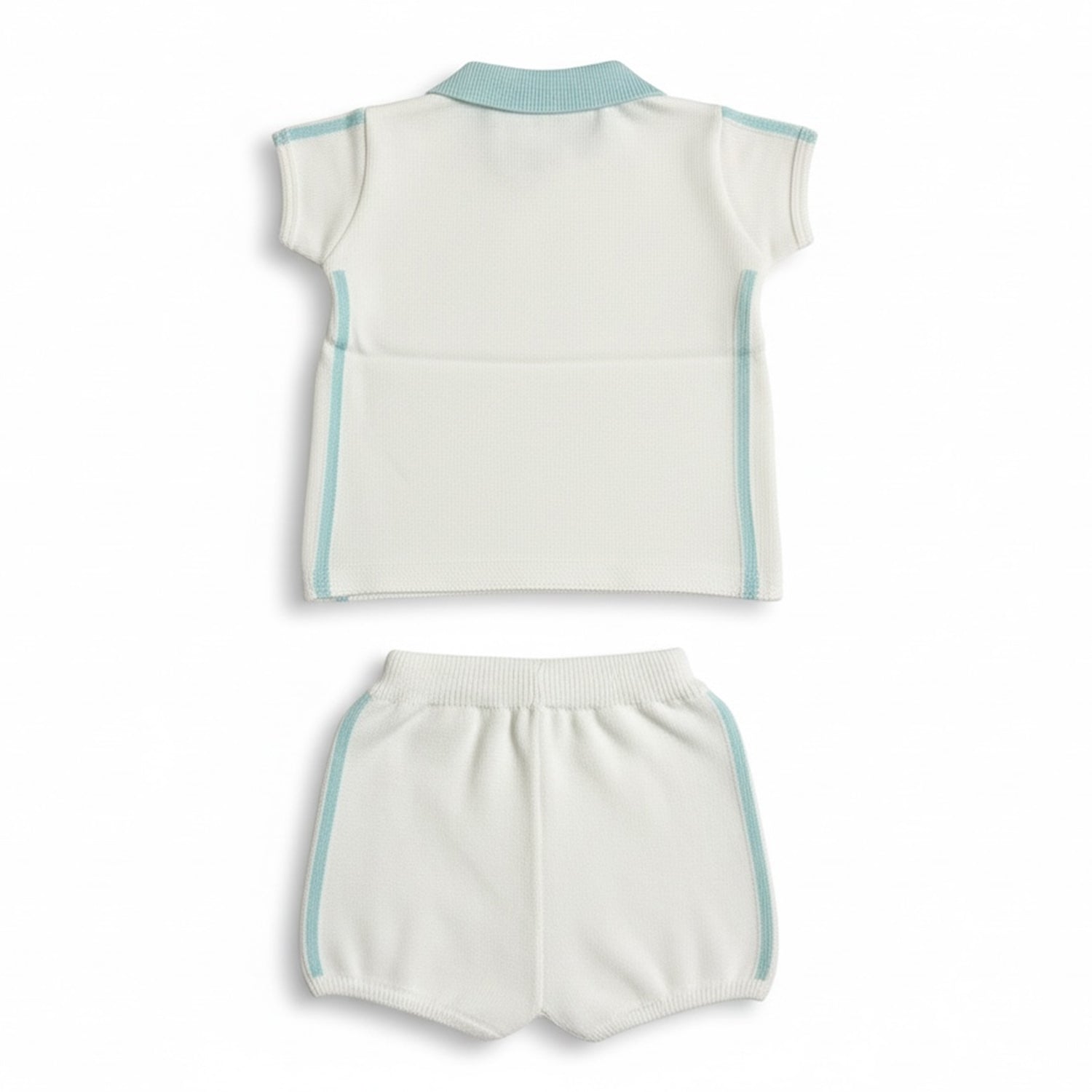 Turquoise Trim Polo Short Set