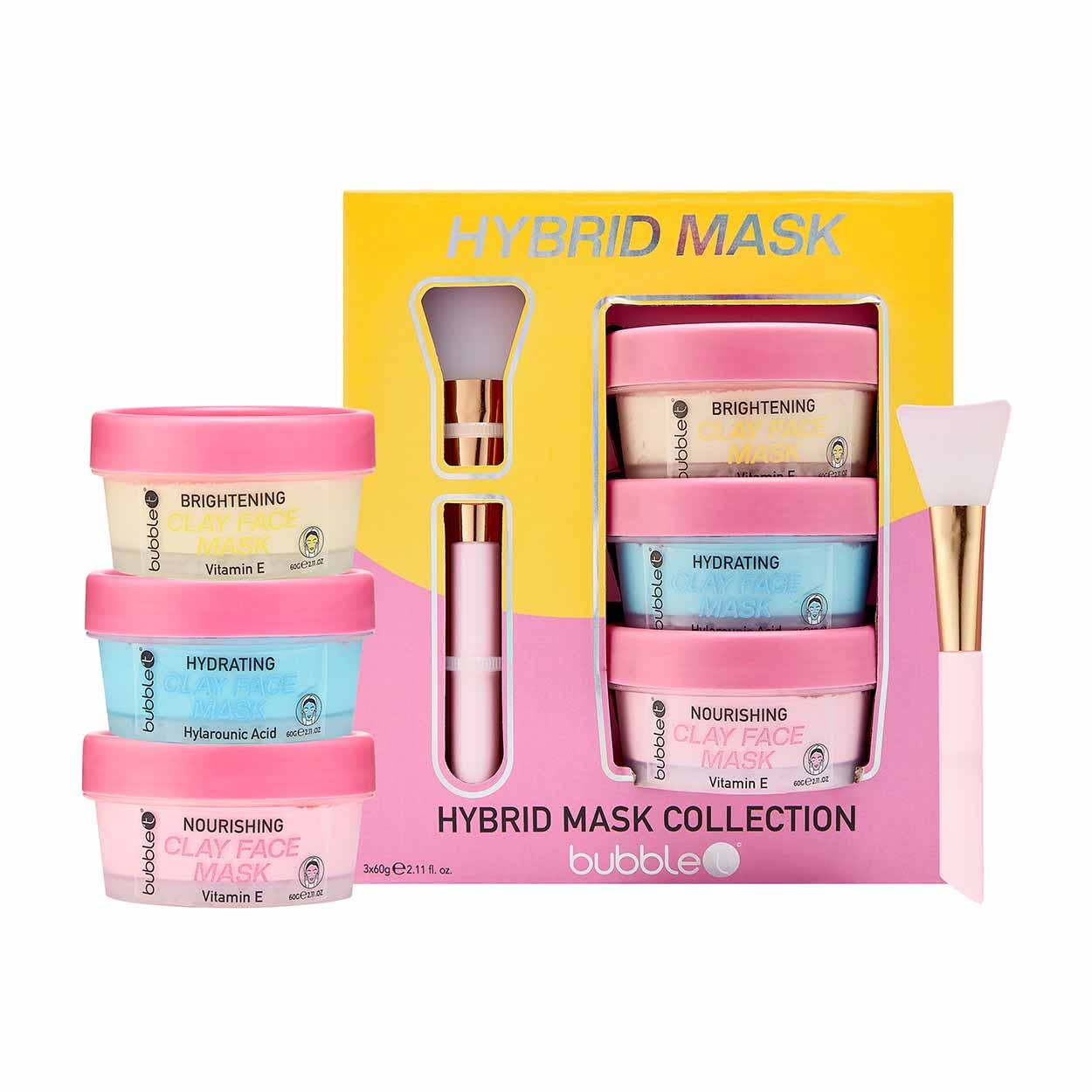 Hybrid Clay Face Mask Collection (3 x 60g)