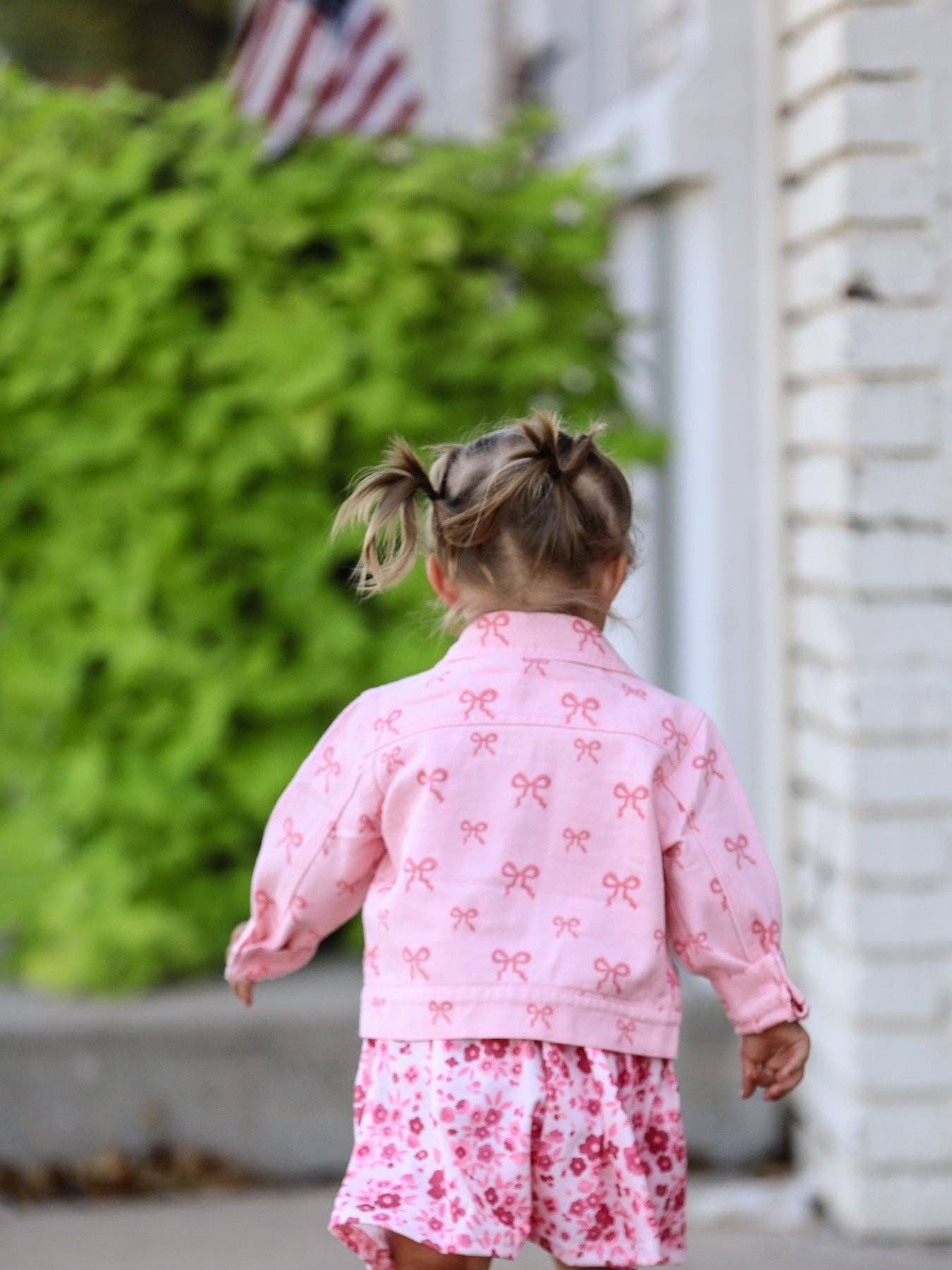 Pink Bow Girls Denim Jacket
